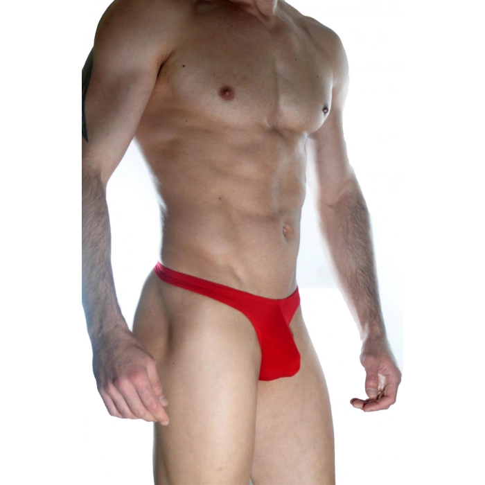 Erkek  Arkası Metalli Kırmızı Tanga Çamaşır