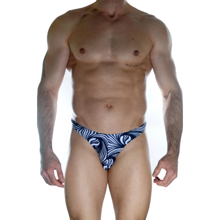 Erkek  Arkası Metalli Zebra Tanga Çamaşır