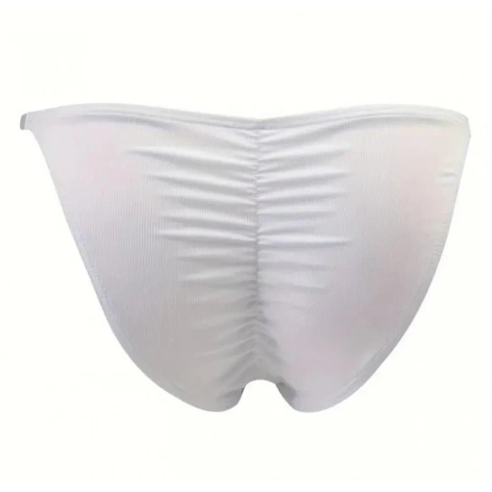 Erkek  Beyaz Büzgülü Slip İç Giyim