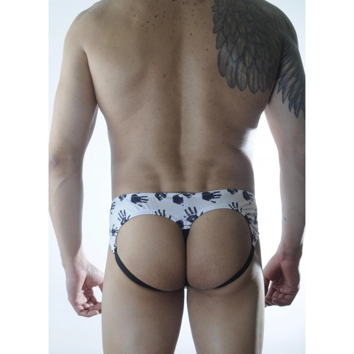 Erkek El Desenli Jockstrap Fantezi İç Giyim