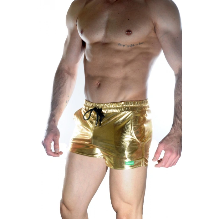Erkek Gold Lame Short