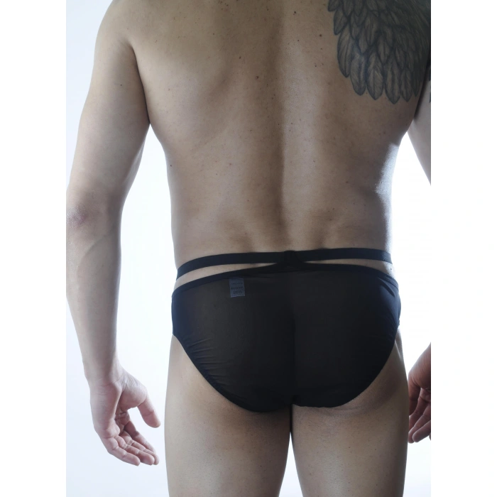 Erkek Siyah Tül Fantezi Slip İç Çamaşırı