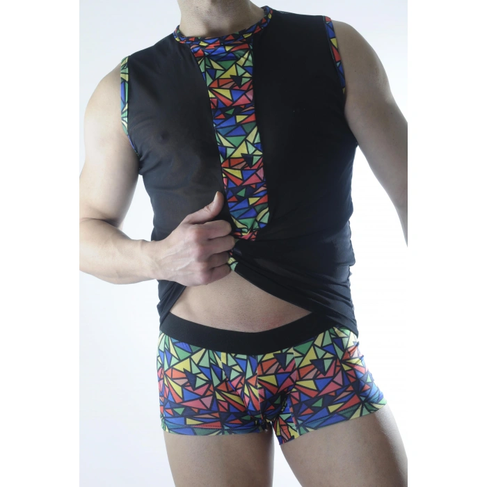 Erkek Transparan Renki Atlet Boxer Takımı