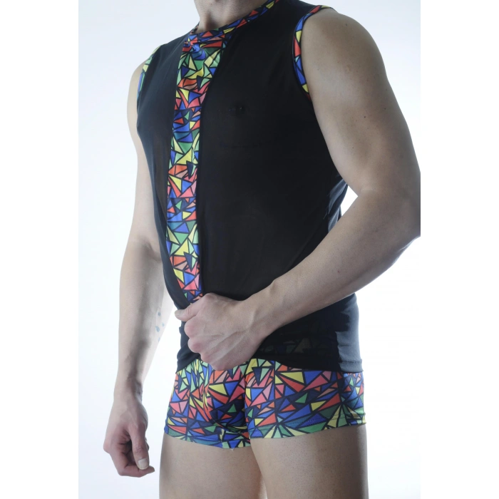 Erkek Transparan Renki Atlet Boxer Takımı