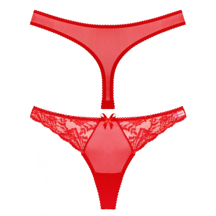 Kırmızı Dantelli Fantezi G String Külot