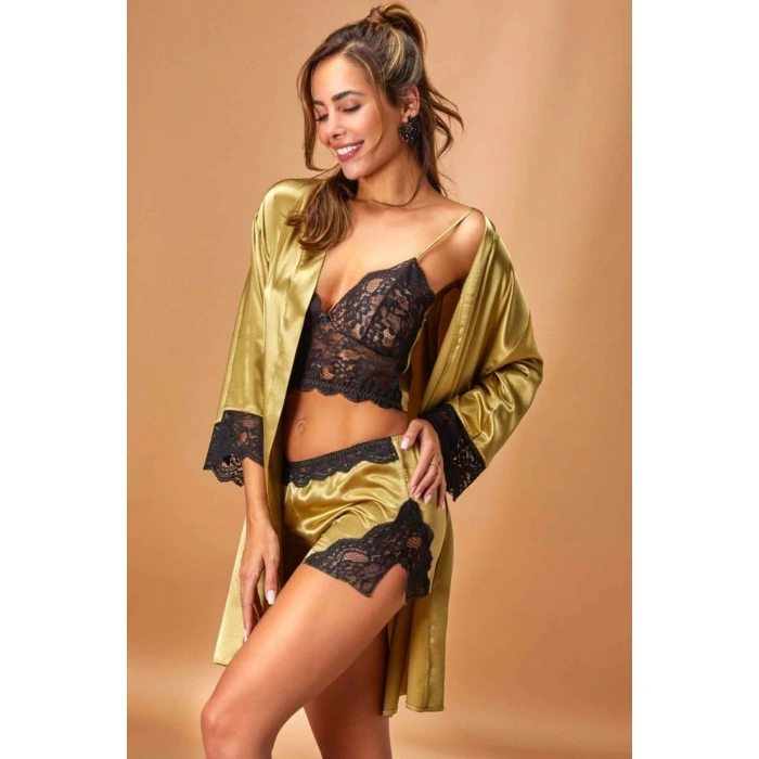 Nurteks 3509  3 Lü Tk Gecelik