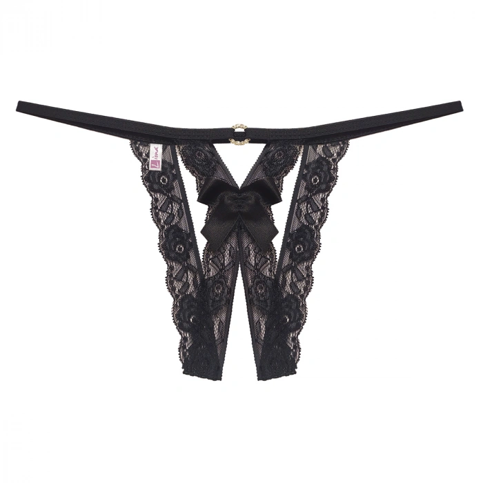 Özel Bölgesi Açık Taşlı Dantelli Fantezi Külot