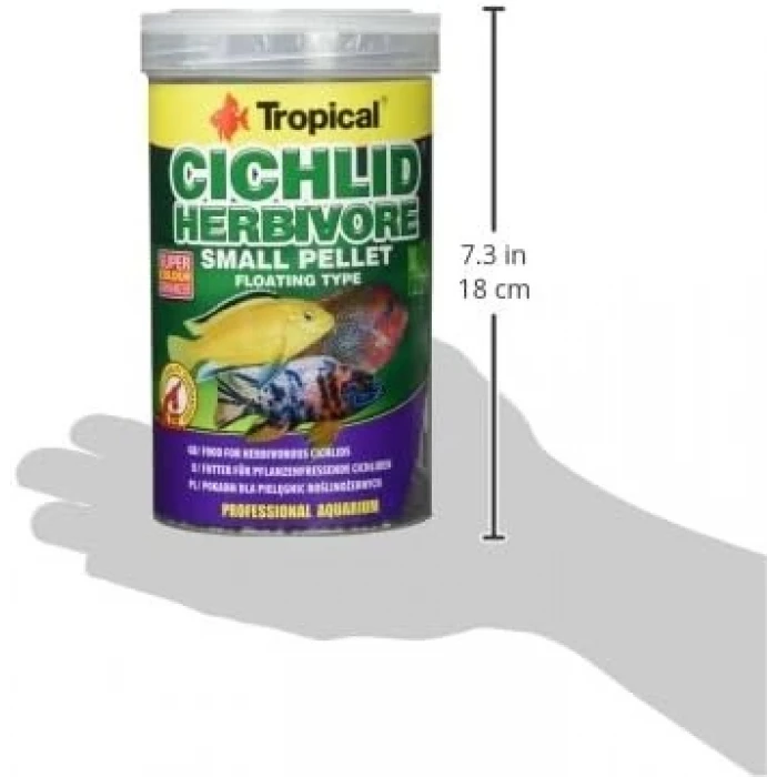 Tropical Cichlid Herbivore Small Pellet 1000ml 360gr