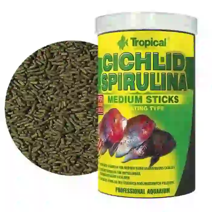 Tropical Cichlid Spirulina Medium Sticks Floating Type Kovadan Bölme 100 gr