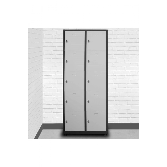 Metal Emanet Soyunma Dolap 10 Gözlü Çelik Dolap