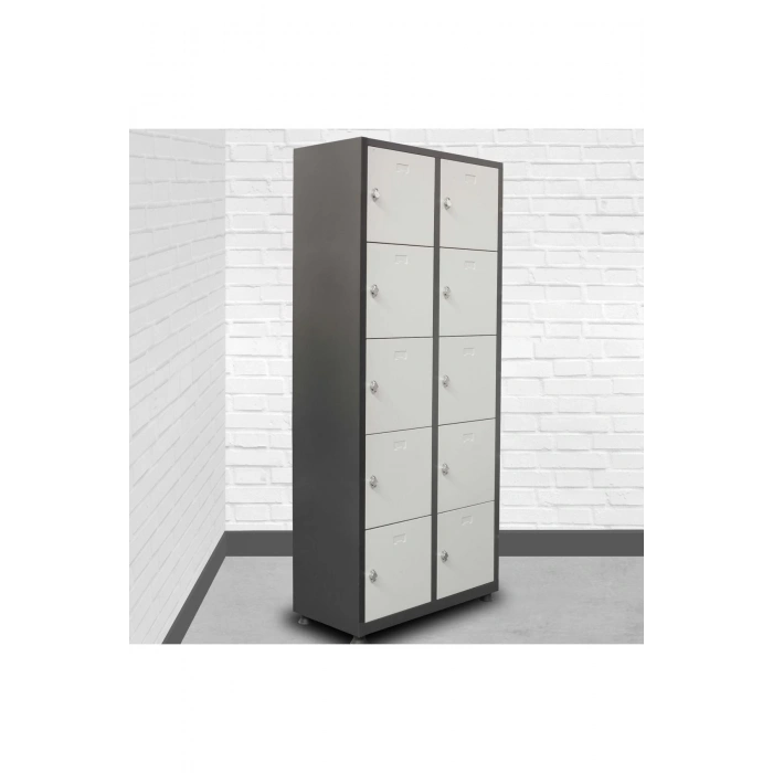 Metal Emanet Soyunma Dolap 10 Gözlü Çelik Dolap