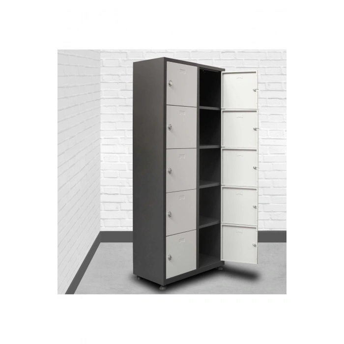 Metal Emanet Soyunma Dolap 10 Gözlü Çelik Dolap