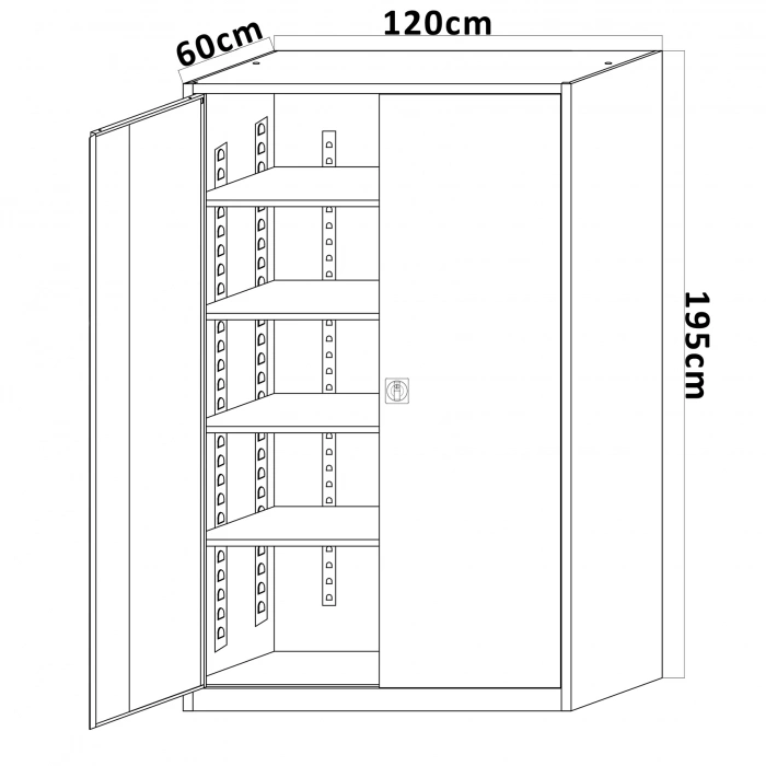 Çelik Dosya Dolabı 120X60X195