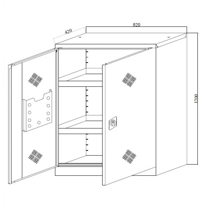 Endüstriyel Çok Amaçlı Dolap Kiler Ofis Dolabı Çelik Dolap 92X42X120