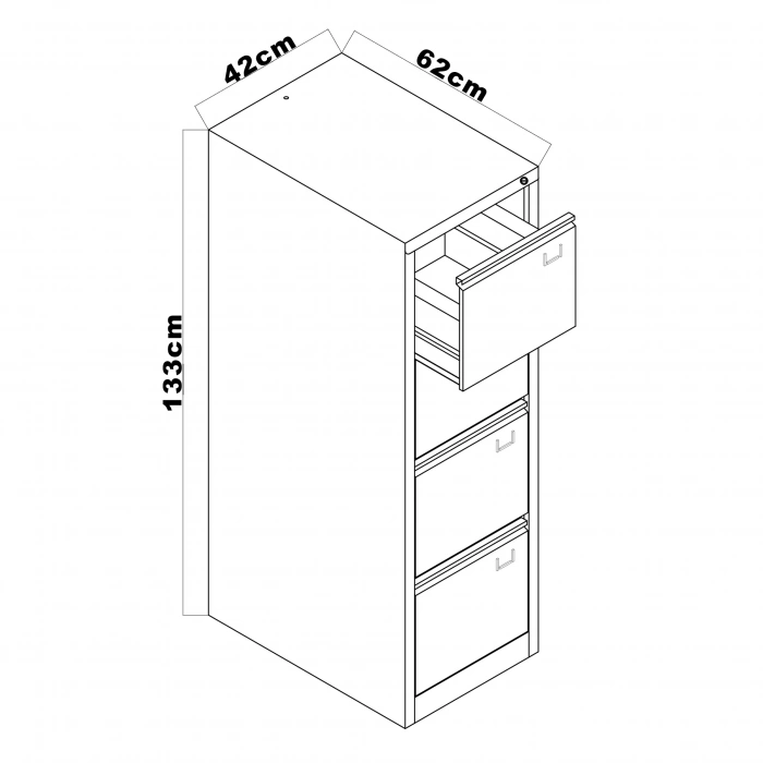 Kartoteks Klasör Dolabı Çelik 4 Çekmeceli