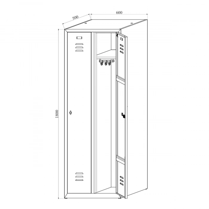 Soyunma Dolabı Metal 2 Kişilik İşçi Soyunma Dolabı