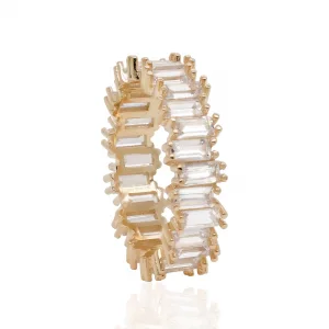 Baguette Eternity Yellow Gold Engagement Ring For Women