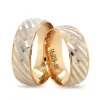 Yellow Gold White Gold Striped Wedding Ring For Women