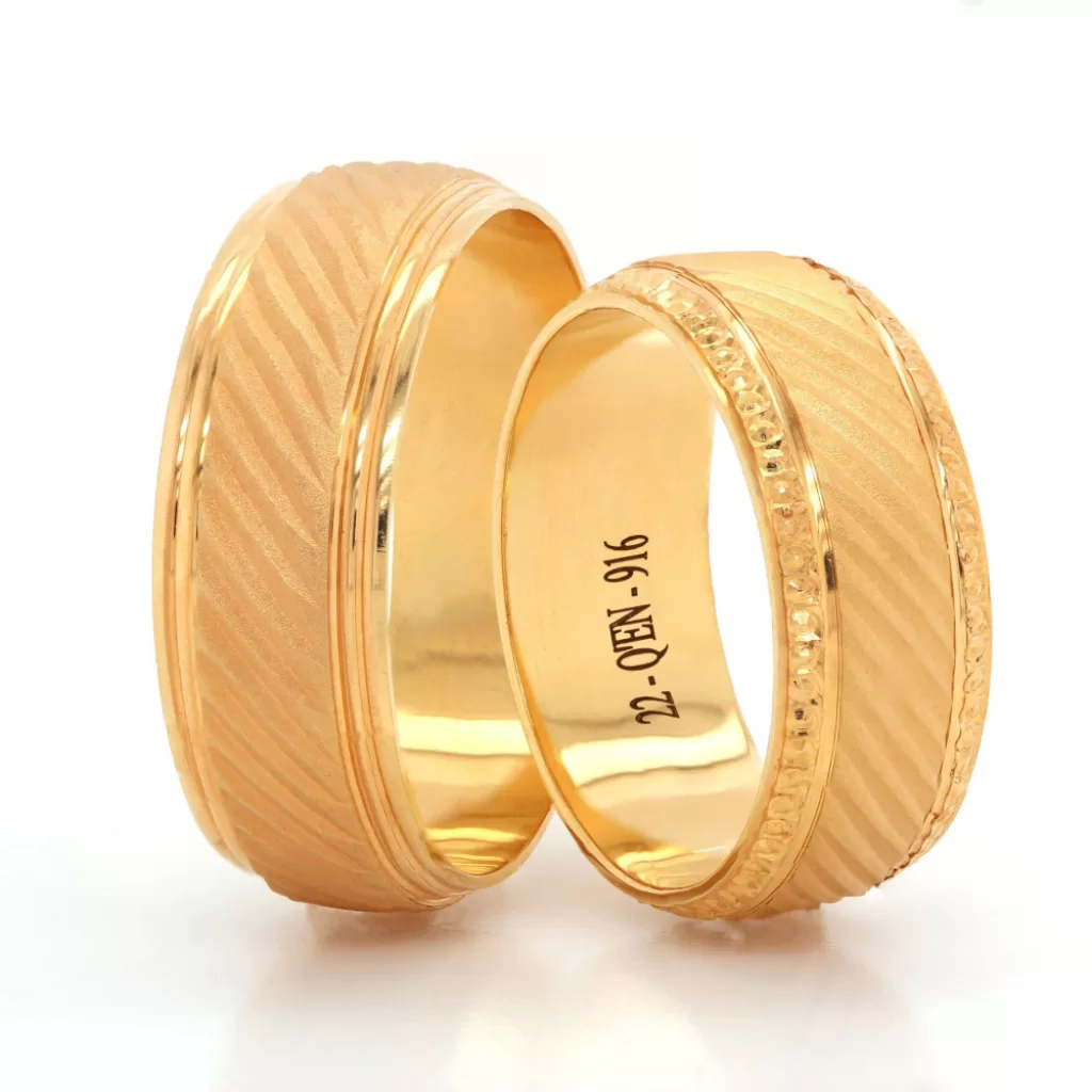 Single Diamond Platinum & Yellow Gold Fusion Couple Rings JL PT 641