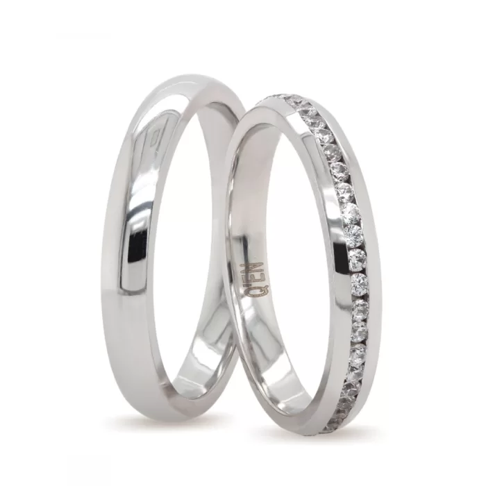Eternity White Gold Wedding Ring Set