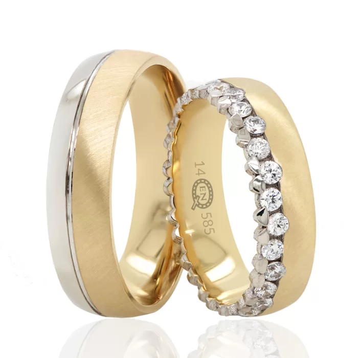 Two Tone Eternity Wedding Band For Men