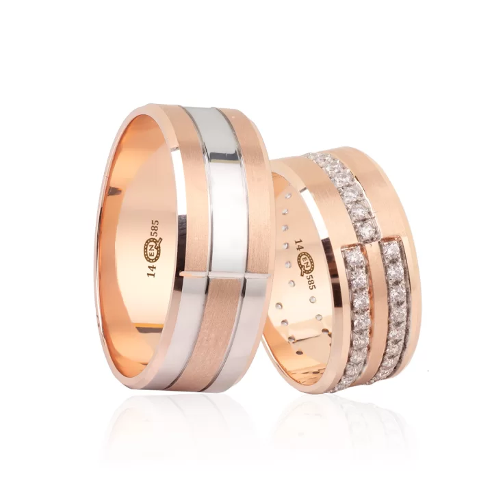 Rose Gold Stone Embroidered Wedding Band For Women