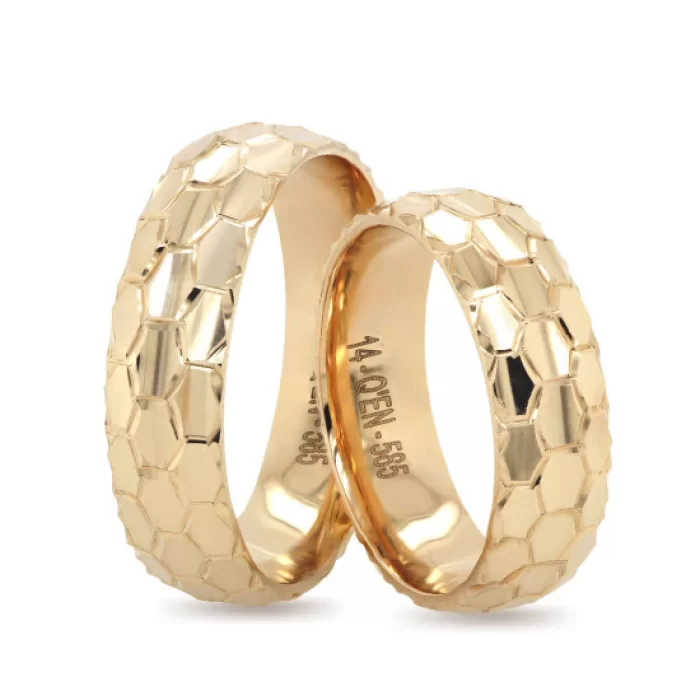 Hexagon Patterned Wedding Ring For Women