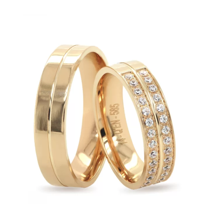 Yellow Gold Carved Design Wedding Ring For Men