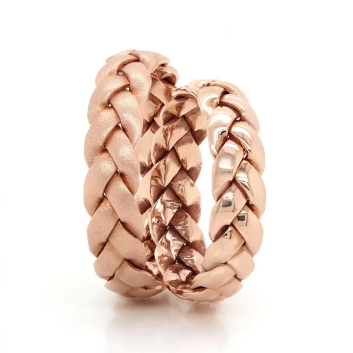 Handmade Rose Gold Braided Engagement Ring For Men