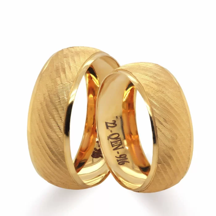 22k Gold Slash Patterned Wedding Ring For Men