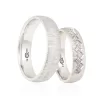White Gold Cross Stone Embroidered Wedding Ring For Women