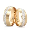 Two Tone Star Pattern Striped Wedding Ring For Men