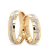 White Gold Milgrain Banded Engagement Ring Set 