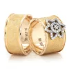 Stony Flower Special Design Wedding Ring Set