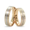 Two Tone Striped İnfinity Milgrain Patterned Wedding Ring Set