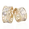 Two Tone Gold Custom Design Stone Embroidered Wedding Ring Set