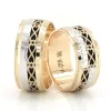 Three Tone Infinity Heart Patterned Wedding Band For Women
