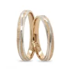 Brushed White Gold Striped Wedding Ring For Men