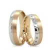 Matte Yellow Gold Striped Two Tone Engagement Ring For Men