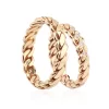 Gold Thin Twisted Stony Engagement Ring Set