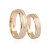 Yellow Gold Pencil Patterned Wedding Ring Set