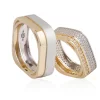 Custom Design Two Tone Square Wedding Ring For Women