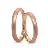 Matte Rose Gold Thin Wedding Ring For Set