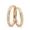 Yellow Gold Thin Dotted Carved Wedding Ring For Women