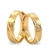 22k Gold Cross Striped Stone Embroidered Engagement Ring For Set