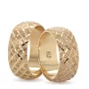 Gold Rhombus Design Sandblasted Wedding Ring For Set