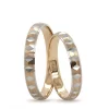 Two Tone White Gold Rhombus Detailed Wedding Ring For Men