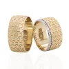 Yellow Gold Embossed Eternity Wedding Band For Women