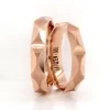 Rose Gold Embosed Design Wedding Ring Set