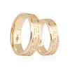 Yellow Gold Labyrinth Carved Pattern Wedding Ring For Women